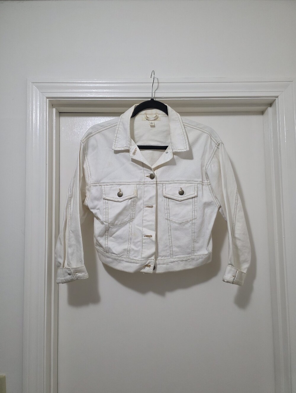 Miami Cropped White Jean Jacket